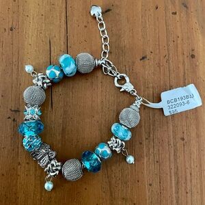 NWT Bon Voyage- Beaded Bracelet with Extender Chain